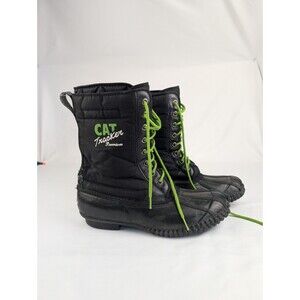 Size 10 Vtg Arctic Cat Tracker Premium Black Winter Snowmobile Snow Boots Lined